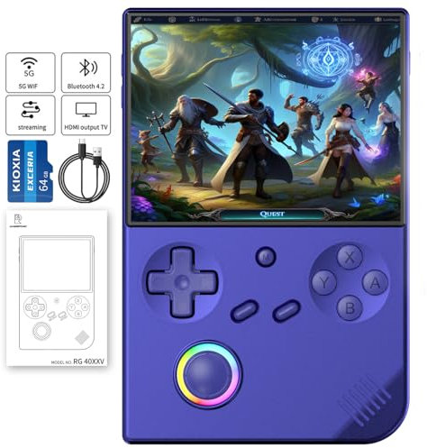 RG 40XXV - Consolas de juegos de mano retro, portátil, sistema Linux 64 bits, pantalla IPS 4 pulgadas, Cortex-A53, WiFi, Bluetooth, HDMI y salida de TV