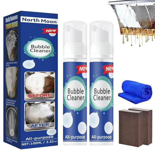 North Moon Bubble Cleaner Foam, Bubble Cleaner Foam Spray, schäumender Fleckenentferner für schwere Öle, Dodorado Foam Cleaner, schäumender Fleckenentferner für schwere Öle (100, 2Pcs)