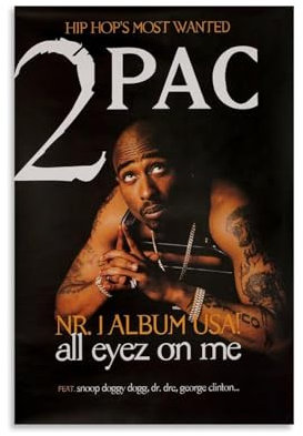 2Pac All Eyez on MePoster-Cover, Poster, Druck, Raum, Ästhetik, Leinwand, Wandkunst, Poster, Wohnung, Schlafzimmer, Dekoration, rahmenlos, Schlafsaal, Porträts, Poster, Kunstdruck, ungerahmt, 50 x 75