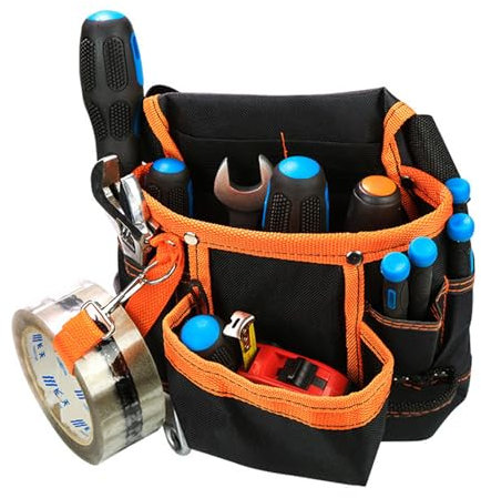 Ksvaye Tool Belt Heavy Duty Tool Pouch Belt Adjustable Waist 8 Pocket Tool Belt Pouch Electrician for Men Women, for Carpenters, Gardeners, Frame Builders, Roofers, Craftsmen