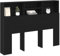 vidaXL black oak headboard cabinet with shelves - engineered wood, 140 x 19 x 103.5 cm, sleek minimalist design, bedroom furniture
