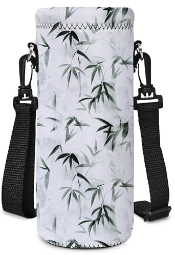 RICHEN Neoprene Water Bottle Carrier Bag with Adjustable Shoulder Strap,Insulated Water Bottle Cover for 1000ml/32oz Stainless Steel/Glass/Plastic Bottles (BC-56,1000ML)
