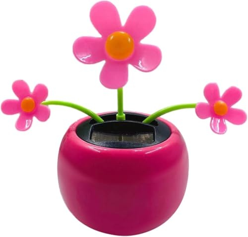 Mozff Rose Red Solar Powered Figure danzanti, decorazioni per cruscotto auto, fiori oscillanti, fiore Bobblehead per auto giocattoli ad energia solare decorazione per auto ornamento kit di energia