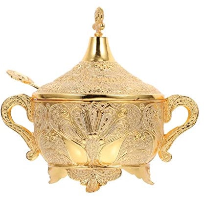 EdirFtra A, Pot à épices de Cuisine, Pots de Bonbons en métal sculptés, boîte d'assaisonnement de Pots à épices, récipient à Condiments Vintage avec Couvercle et cuillère