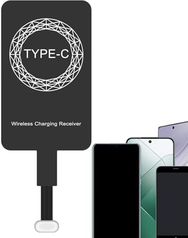 Type C Wireless Charging Adapter - Fast Charging Receiver Chip, Slim Plug Connector Pad | Thin Wireless Power Adapter For Mobile Devices, The Charging Port For Smartphone | Safe Efficient Activation