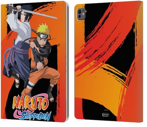Head Case Designs sous Licence Officielle Naruto Shippuden Naruto et Sasuke Art Clé Étui Portefeuille en Cuir Compatible avec Apple iPad Pro 13 M4 2024