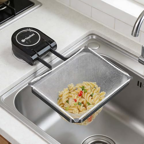 Kitchen Sink Strainer,Suction Cup Sink Strainer Drain Rack,Sink Drain Strainer with 50PCS Net,Removable Suction Cup Sink Drain Strainer Basket for Kitchen Leftover