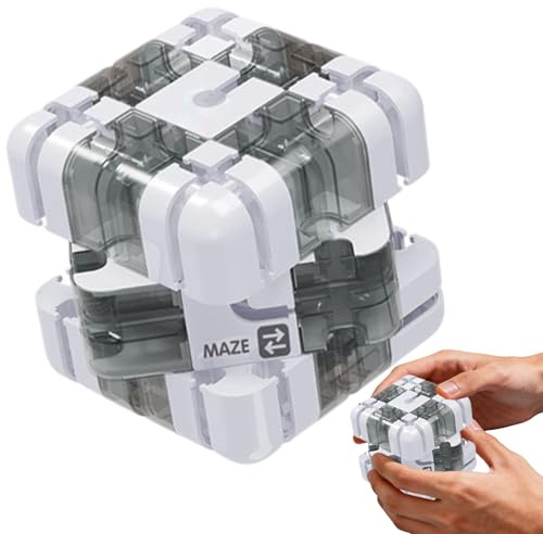 Large Labyrinth 3D Puzzles Maze Cube, 3D-Labyrinth, Zauberwürfel 3x3, professionelles schnelles Gehirn-Teaser, 2-in-1 Kugellabyrinth Zauberwürfel Spielzeug, Interaktives Würfel Labyrinthspiel