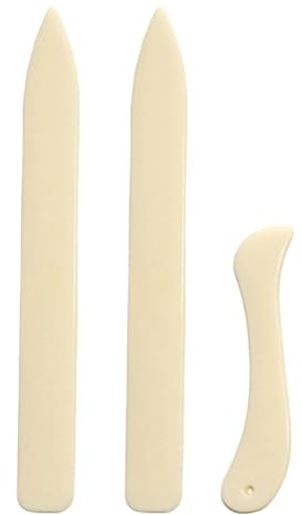 3 Pcs Paper Creaser Set, Curved & Straight Bone Folders, Paper Scoring Tools for Folding, Creasing, Scrapbooking, Card Making, Bookbinding & Leathercraft