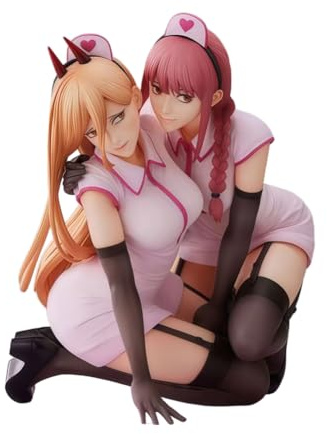 Jilijia Anime Power and Makima Figur Manga Girls Statue Zwei-Personen-Version Actionfigur 13cm PVC Modell Desktop Dekoration Sammlerstücke