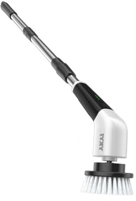 YKYI Electric Spin Scrubber- Cordless Electric Cleaning Brush,Shower Scrubber 2 Speeds,8 Brush Heads,IPX7 Waterproof,Adjustable Long Handle for Bathroom, Tub,Tile,and Car