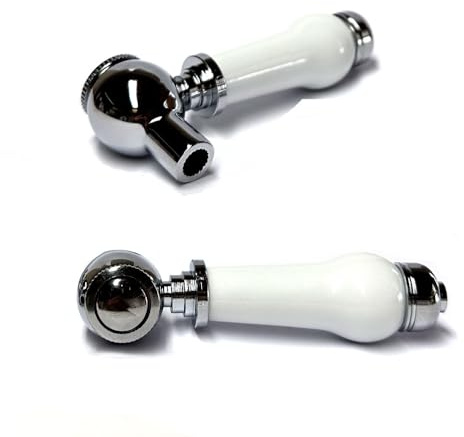 Ceramic Chrome Traditional Lever Handle Pair for Kitchen Bathroom Basin Bath Tap 20 Splines