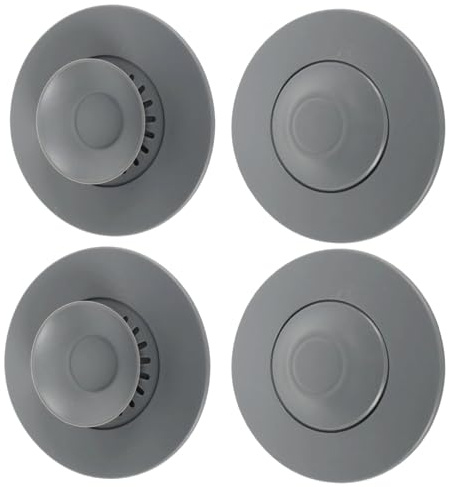 Dwitkul 4 Pezzi Tappo Vasca da Bagno Universale in Silicone, Tappo Scarico Doccia Antiodore e Anti-intasamento, Tappo Lavandino Bagno Per Lavello Doccia, Cucina e Scarico Pavimento-Anti Odori