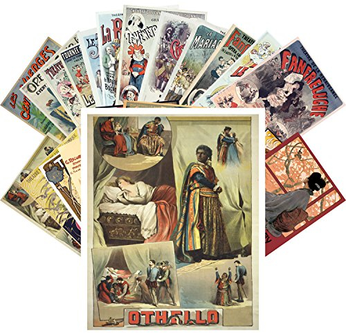 PIXILUV Postkarten Set 24pcs Opera and Theater Vintage Show Posters