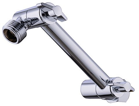 TRUSTMI 4 Inch Brass Shower Arm Extension Shower Head Combo Adjustable Height Arm Mount, Chrome