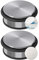WELLGRO Edelstahl Türstopper 1,2 kg + Wand Türstopper, ohne Bohren, 10 x 4,5 cm (ØxH), Rutschfester Boden, Verschiedene Mengen wählbar, Stückzahl:2 Stück