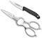 3 Claveles - Set Tijeras Cocina + Cuchillo Verduras, Acero Inoxidable - (Tijera 20 cm, Cuchillo 9 cm)