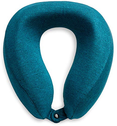 Caspar KI01 Reise Nackenkissen mit orthopädisch optimal stützendem Memory Schaum, Größe:Einheitsgröße für Erwachsene, Farbe:Petrol blau
