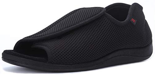 JIONS Chaussures réglables en velours extra larges pour femme et homme - Pieds enflés - Bottes d'œdème diabétiques - Unisexe - Sandales d'intérieur et d'extérieur - Grande taille 38-42, G- Respirant,