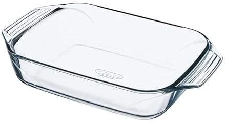 Pyrex Irresistable Easy Grip - Asador rectangular (cristal, 31 x 20 cm, 2 unidades), transparente