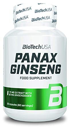 BioTechUSA Panax Ginseng | 75 mg di estratto naturale di ginseng coreano | 60 mg di ginsenosidi | 60 capsule