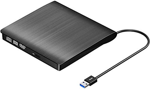 Externes CD-/DVD-Laufwerk, USB 3.0, tragbar, USB, CD/DVD/ROM+/-RW, optisches Player, Laufwerk, Brenner, für Windows 10 Laptop und Desktop, Linux PC, MacBook Pro/Air, iMac