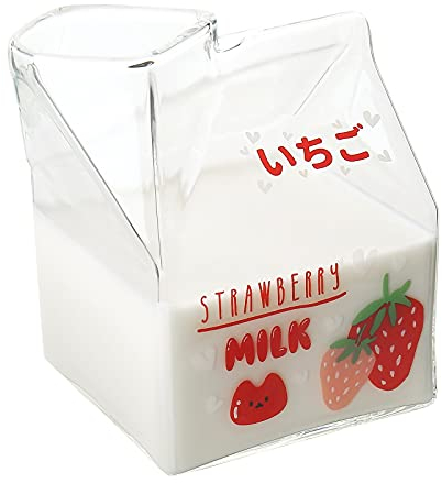 Mini pot à lait en verre transparent - Pichet à crème (fraise)