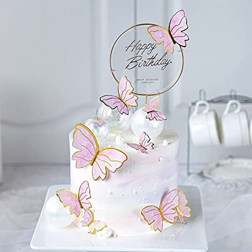 BELSITA Kuchendekoration (rosa Schmetterling)