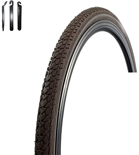 1 x Rexway Fahrradreifen 28 Shopper Pannenschutz Reflex Braun Fahrradmantel 37-622 (28 x 1 5/8 x 1 3/8) inkl. Reifenheber