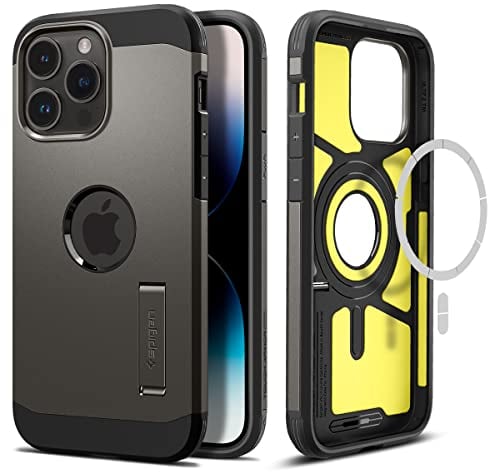 Spigen Tough Armor MagFit Case for iPhone 14 Pro Max, Compatible with MagSafe Accessories - Gunmetal