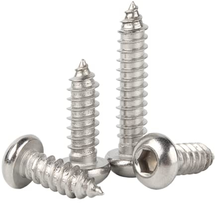 304 Edelstahl-Rundkopf-Innensechskant-Blechschrauben, Linsenkopf-Innensechskant-Kopfschrauben, Innensechskant-Blechschrauben, Gewindedurchmesser 3 Mm, Gewindelänge,8 Mm * 100 Stück