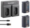 2 x Blumax Battery Replaces Panasonic DMW-BLK22 / DMW-BLK22E 2250 mAh + Double Charger USB Compatible with Panasonic Lumix DC S5 S5K G9 GH5 GH5 II GH5S GH6