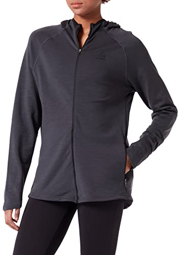 Odlo Damen Hoody Full Zip Ascent Pw 220 Midlayer, Odlo Graphite Grey, S EU