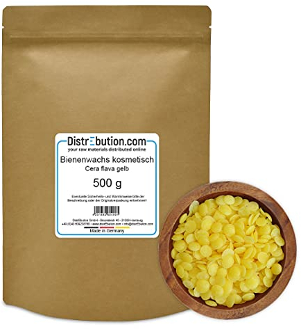 Cera Flava Bienenwachs Gelb 500g kosmetisch in Pastillen – für Bienenwachstücher, Cremes, Salben & Kosmetik