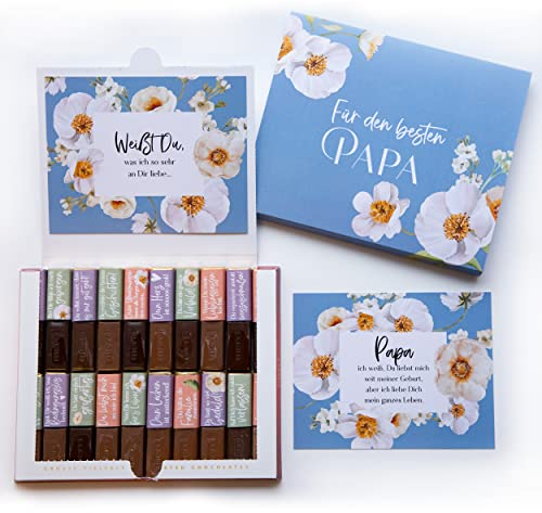 Schokoladenseite Aufkleber-Set & Banderole für Merci Schokolade mit vorgedruckten Aufklebern als Geschenk für Papa, kleines Geschenk, Geburtstagsgeschenk