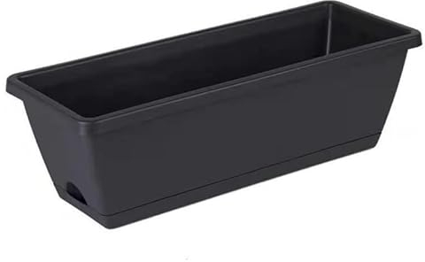 Pot Pour Plantes Jardinière Rectangulaire/Balcon/Extérieure,Pots De Fleurs Pour Exterieur/Interieur,Pot Pour Plantation En Plastique, Pour Jardin,Bac À Fleurs Pot Avec Reserve D'eau ( Color : Gris fon
