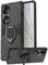 DERHAN Case for honor 70 5G, Shockproof Armour Phone Case with 360° Rotating Stand, Hard PC TPU Silicone Protective Cover Bumper - Black