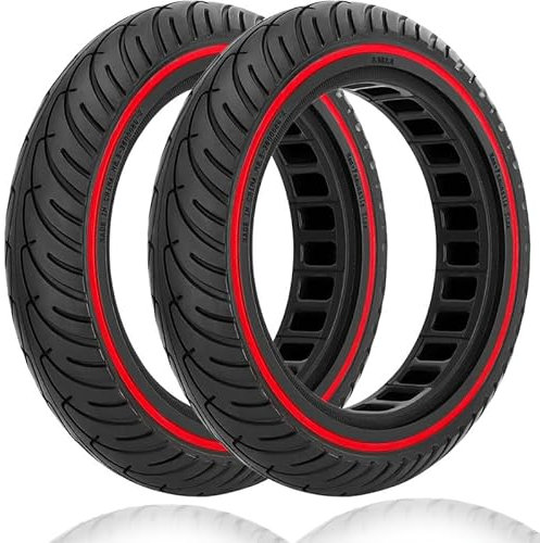 GLDYTIMES Pneu de scooter 8,5 pouces 8 1/2 x 2 pneus solides pour Xiaomi Mi Pro2/Pro/M365/AOVOPRO Roues de rechange Accessoires Pure Scooter avant/arrière anti-explosion partie de pneu rouge