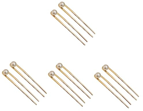 minkissy 8 Pcs U Shaped Hairpin Hair Fork Hair Stick Hair Clip in Extensions Bride Tiara Updo Hair Pin Pearl Hair Pins Hair Pins for Women Hair Accessories for Women Metal Headgear Muffin