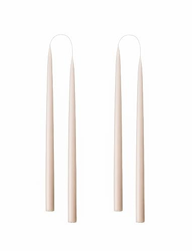 Kunstindustrien® Stabkerzen, Hergestellt in Dänemark, 42 Farben verfügbar, Tafelkerzen, Durchgefärbte Kerzen lange Brenndauer von 15 Stunden, Kerzen Set Geschenk, 4 Stück, 2,2 x 35 cm (Nude)