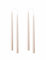 Kunstindustrien® Stabkerzen, Hergestellt in Dänemark, 42 Farben verfügbar, Tafelkerzen, Durchgefärbte Kerzen lange Brenndauer von 15 Stunden, Kerzen Set Geschenk, 4 Stück, 2,2 x 35 cm (Nude)
