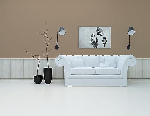 A.S. Création Leinwandbild Blume im Landhausstil - Kunstdruck grau schwarz - 90x60 cm Querformat - Moderne Wanddekoration Schlafzimmer Wohnzimmer Küche - Bild auf Keilrahmen