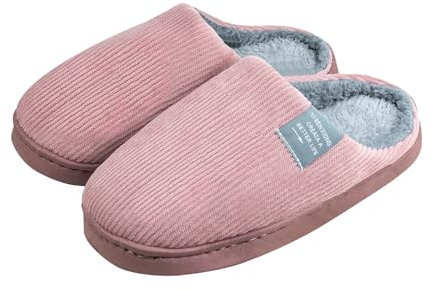 Milaloko Zapatillas Blandas de Peluche Para Mujeres y Hombres Para Mantener las Zapatillas Calientes en Invierno, Rosa, 40-41
