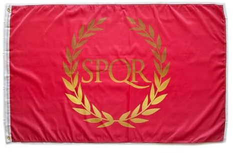 Pandiui23 Bandiera dell'Impero Romano 150X90 cm per Bastone - Bandiera SPQR