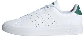 adidas Advantage 2.0 Shoes, Scarpe Uomo, Cloud White/Core Black/Green, 37 1/3 EU