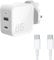 AJP Dual Port USB-C 65W GaN Tech Charger for HP x360 14b-cb0502sa 14 2 in 1 Chromebook Laptop Tablet UK Wall Plug Fast Charging White Type-C Power Adapter Cable