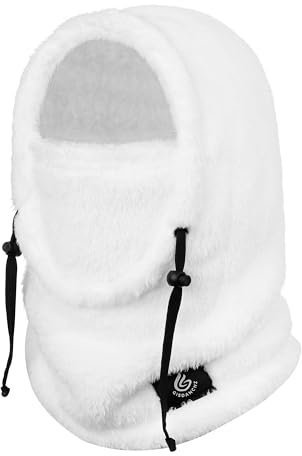 Gisdanchz Sturmhaube Damen Winter, Balaclava Damen Herren Sturmhaube Ski Maske, Skimaske Schalmütze Kapuzenschal Mützenschal Herren Kapuze Einzeln Schlupfmütze Ski Schal, Weiß