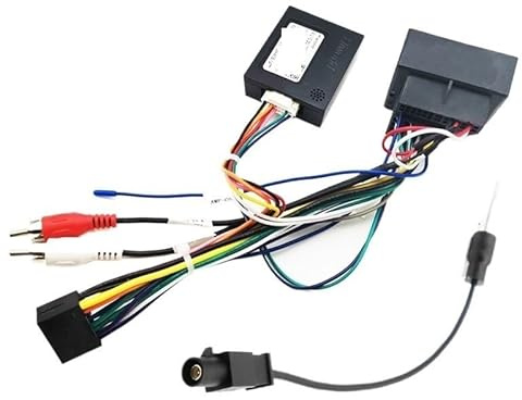 JCAKES Adaptateur de Faisceau Quadlock for décodeur de Bus Can, Prise à 16 Broches, connecteur RCA, câble de câblage Android for Audi A3 8P A4 B7 TT (Color : with Antenna Adapter)