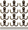 12 Pcs Heavy Duty Metal Hooks With 24 Screws for Door & Wall - Vintage Double Coat Hooks for Hanging Robe, Towel, Hat, Bag - Bedroom Bathroom Wall Hooks, Bronze
