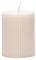 Riviera Maison Stumpfe Kerze Weiß gerippt, stumpf klein 9 cm hoch Paraffin - Fine Rib Pillar Candle - (ØxH) 7x9